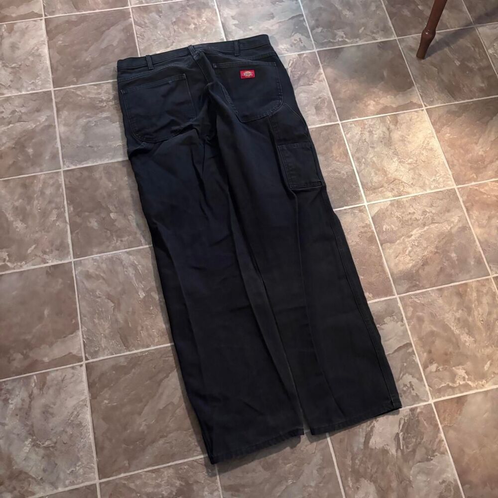 Vintage 2000s Y2K Dickies baggy black carpenter workwear pants size 34x32!